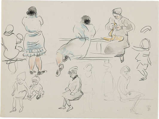 Митрохин Дмитрий Исидорович. Лист с набросками